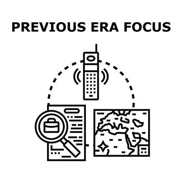 Previous era concept with retro technology and global business Illustrazione stock