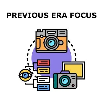 Previous era focus concept illustrating photography evolution Stock Illustration