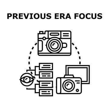 Previous era focus concept illustrating photography evolution Stock Illustration