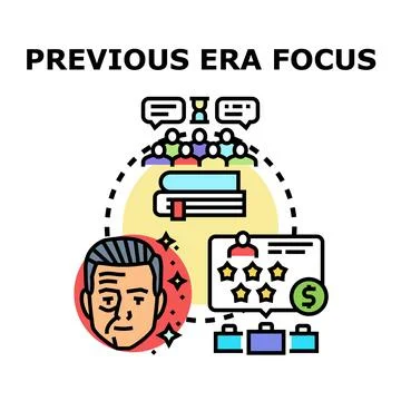Previous era focus developing future career success Stock Illustration