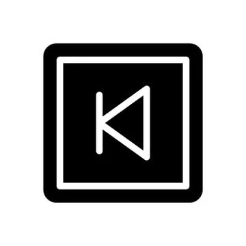 Previous glyph flat icon Stock Illustration