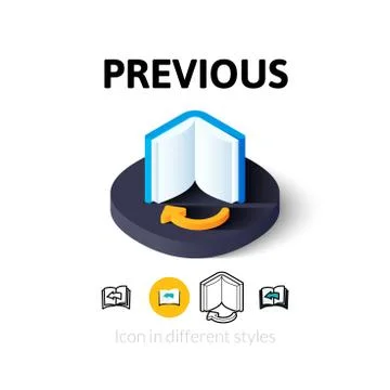 Previous icon in different style Stock Illustration