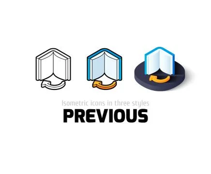Previous icon in different style Illustrazione stock