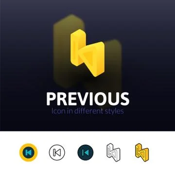 Previous icon in different style Stock Illustration