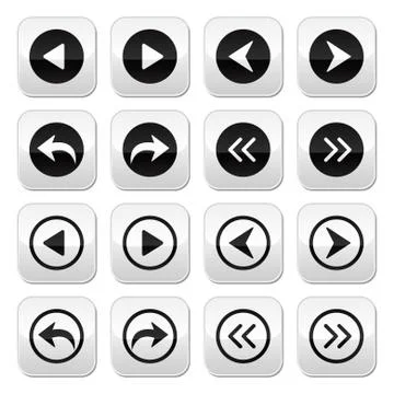 Previous, next arrows vector buttons set Stock Illustration