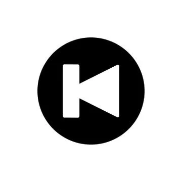 Previous track button icon. Vector illustration solid on white. Stock Illustration