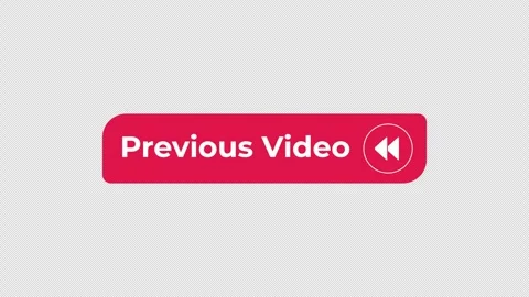 Previous video interactive flat button with click animation Stock Footage 332272174