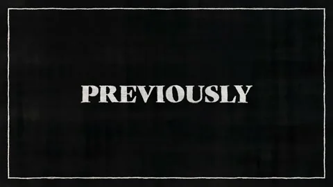 PREVIOUSLY White Font On Black Paper Stock Footage 229997194