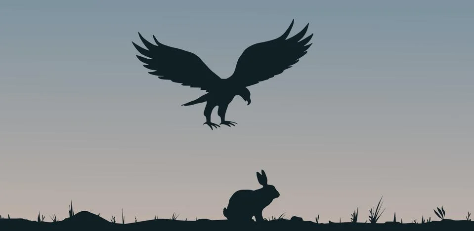 Prey and Predator Stock Illustration