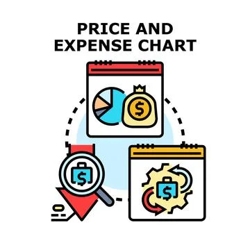 Price and expense chart concept observing financial planning Ilustración de archivo