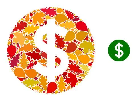 Price Autumn Composition Icon with Fall Leaves Stock Illustration