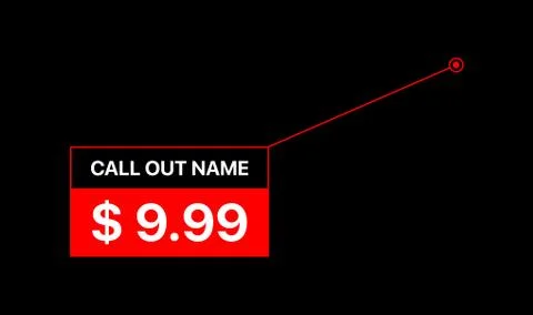 Price Callout. Callout Title. Textbox. Digital Stroke Callout On Black Stock Illustration