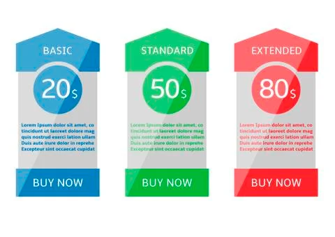 Price chart table Illustrazione stock