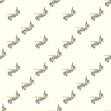 Price Chart vector Trading Breakout linear seamless pattern Illustrazione stock