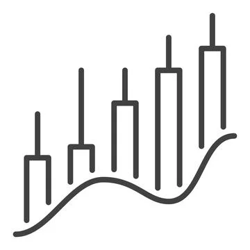 Price Chart Wave vector Trading and Investment linear icon or logo element イラスト素材
