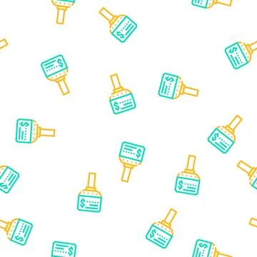 Price checker device vector seamless pattern Stock Illustration