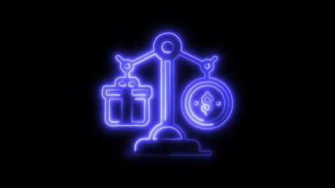 Price Comparison Outline Icon in HD Video Neon Animation Vídeos de archivo 304552273