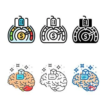 Price concepts sensitivity consumer behavior color icon vector Illustrazione stock