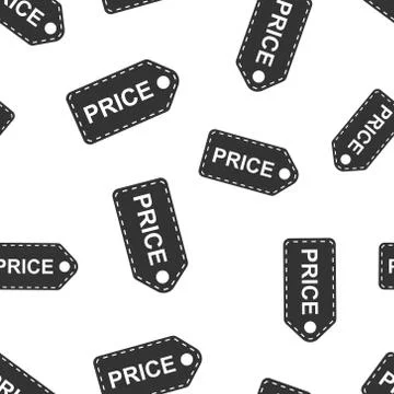 Price coupon icon seamless pattern background. Price tag vector illustration  Illustrazione stock