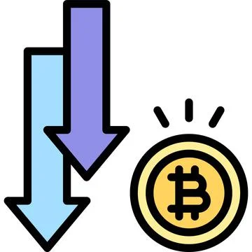 Price decrease icon, Cryptocurrency related vector Illustrazione stock