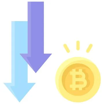 Price decrease icon, Cryptocurrency related vector Stock Illustration