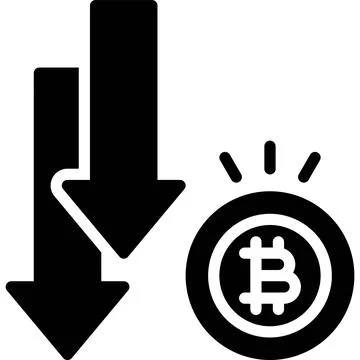 Price decrease icon, Cryptocurrency related vector Stock Illustration