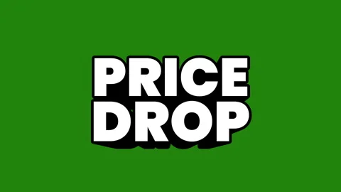 Price drop 3D Shiny Text on green background animation. Stock Footage 253379626