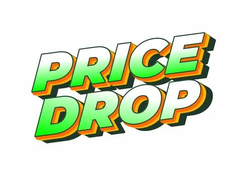 Price drop. Bold modern layout with layered depth typography Stock Illustration