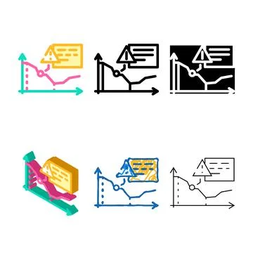 Price drop chart color icon vector styles Stock Illustration