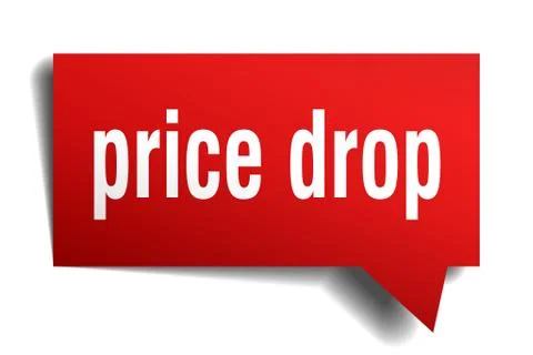 Price drop red 3d speech bubble Stock Illustration
