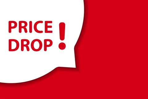 Price drop speech bubble banner vector with copy space for business, marketin Stock Illustration
