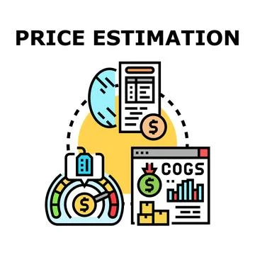 Price estimation concept analyzing cost and business budget Stock Illustration