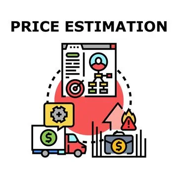 Price estimation concept evaluating cost and value イラスト素材