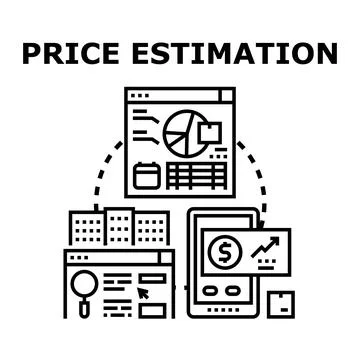 Price estimation using real estate property market data Stock Illustration