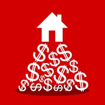Price of expensive house. Real estate business and buying / selling building Stock Illustration