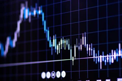 Price graph on computer display Stock Photos