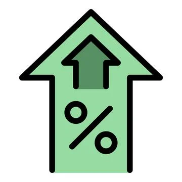 Price grow icon vector flat Illustrazione stock