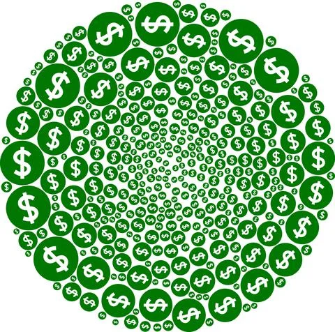 Price Icon Exploding Spheric Cluster Collage 스톡 일러스트