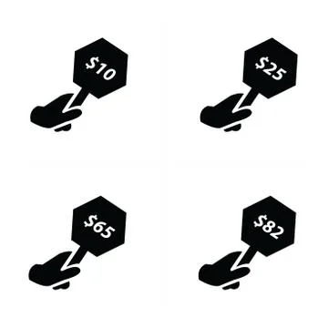 Price label with hand set Stock Illustration