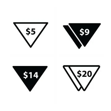 Price label set triangle style Stock Illustration