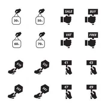 Price label set vector set Stock Illustration