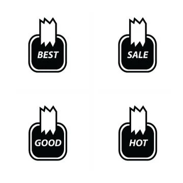 Price label sticker set Stock Illustration