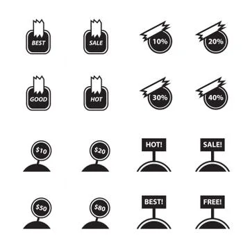 Price label sticker set Stock Illustration