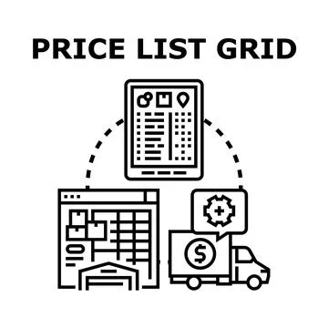 Price list grid vector concept illustration for business Stock Illustration