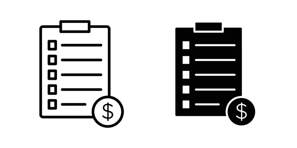 Price list icon set. Vector EPS 10 Stock Illustration