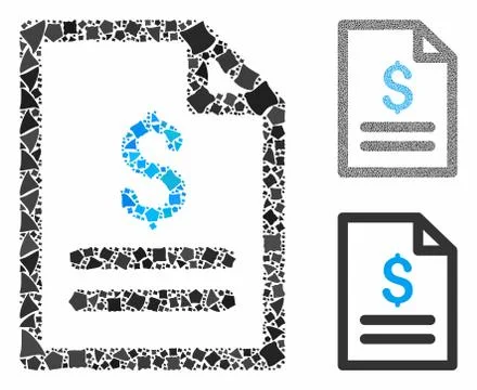 Price list Mosaic Icon of Humpy Items 스톡 일러스트