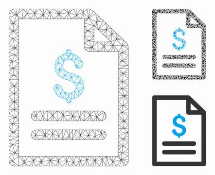 Price List Vector Mesh 2D Model and Triangle Mosaic Icon Stock Illustration