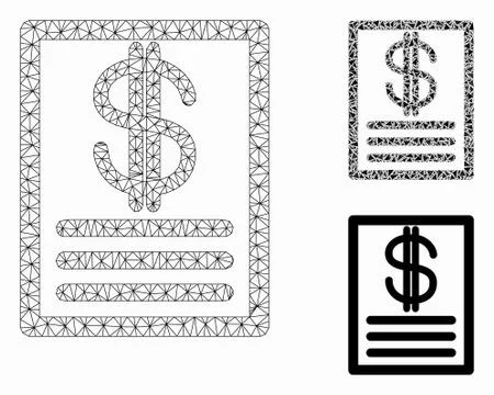 Price-List Vector Mesh Wire Frame Model and Triangle Mosaic Icon Illustrazione stock