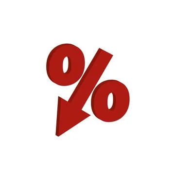 Price low down icon concept. Interest low price 3d percent discount vector icon Stockillustratie
