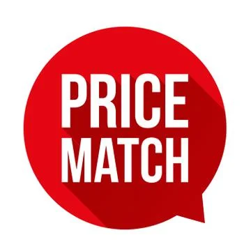 Price match button speech bubble Stock Illustration